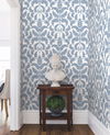 Royal Fern Damask Blue Wallpaper thumbnail 1