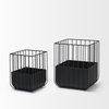 Verna Matte Black Wire Cage Metal Planters (Set of 2), Decorative Object by Mercana, 15.75" length x 15.75" width x 19.88" height thumbnail 3