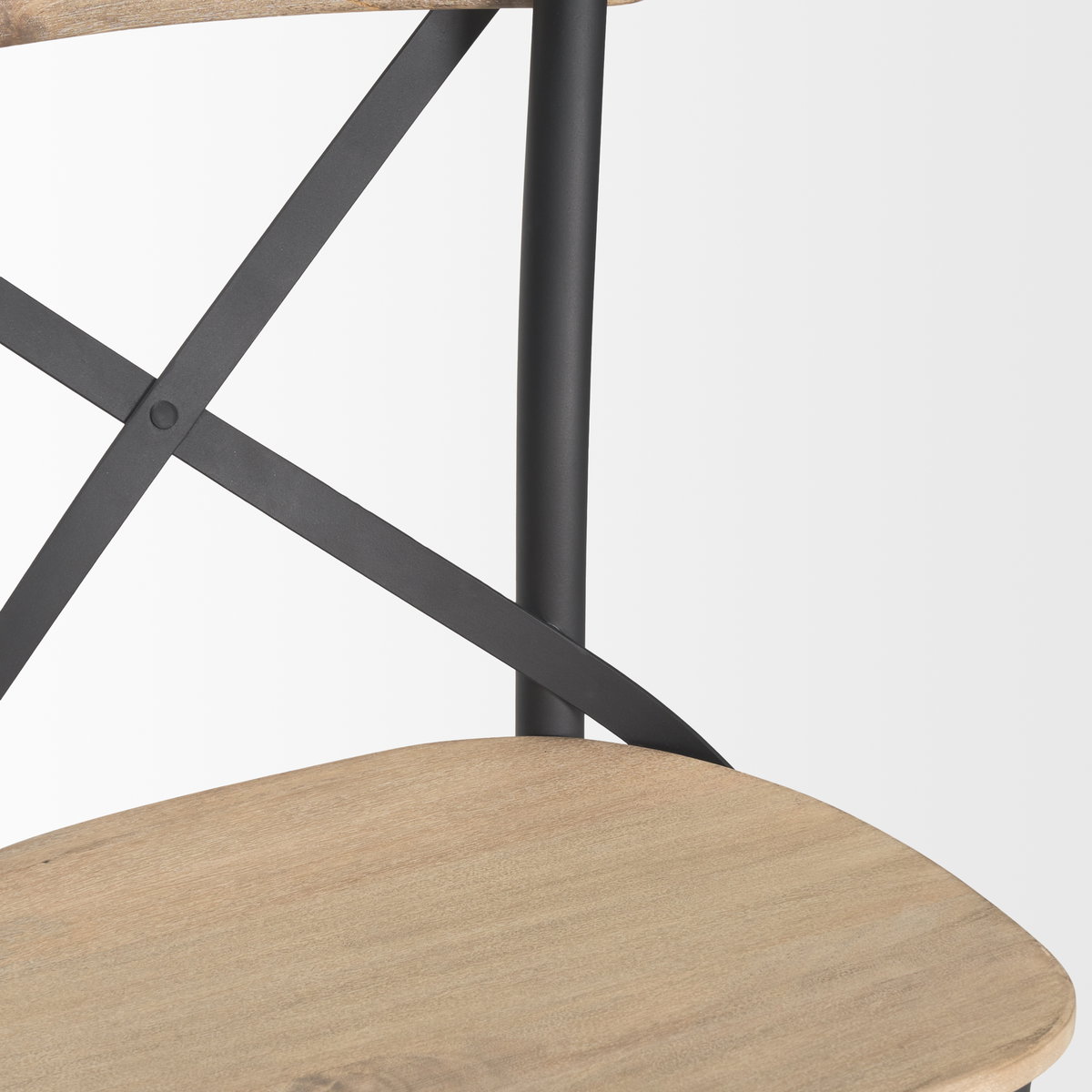 Etienne Low Back 26.25in Seat Counter Stool | Light Brown with Metal, Counter & Bar Stool by Mercana, 20.3" length x 22" width x 41.5" height View 10
