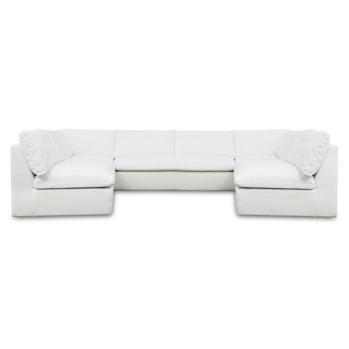 Miles Outdoor Modular 5 Piece White, Outdoor Furniture by Moe's Home, 12'10" width x 2'11.8" height x 9'6" depth View 1