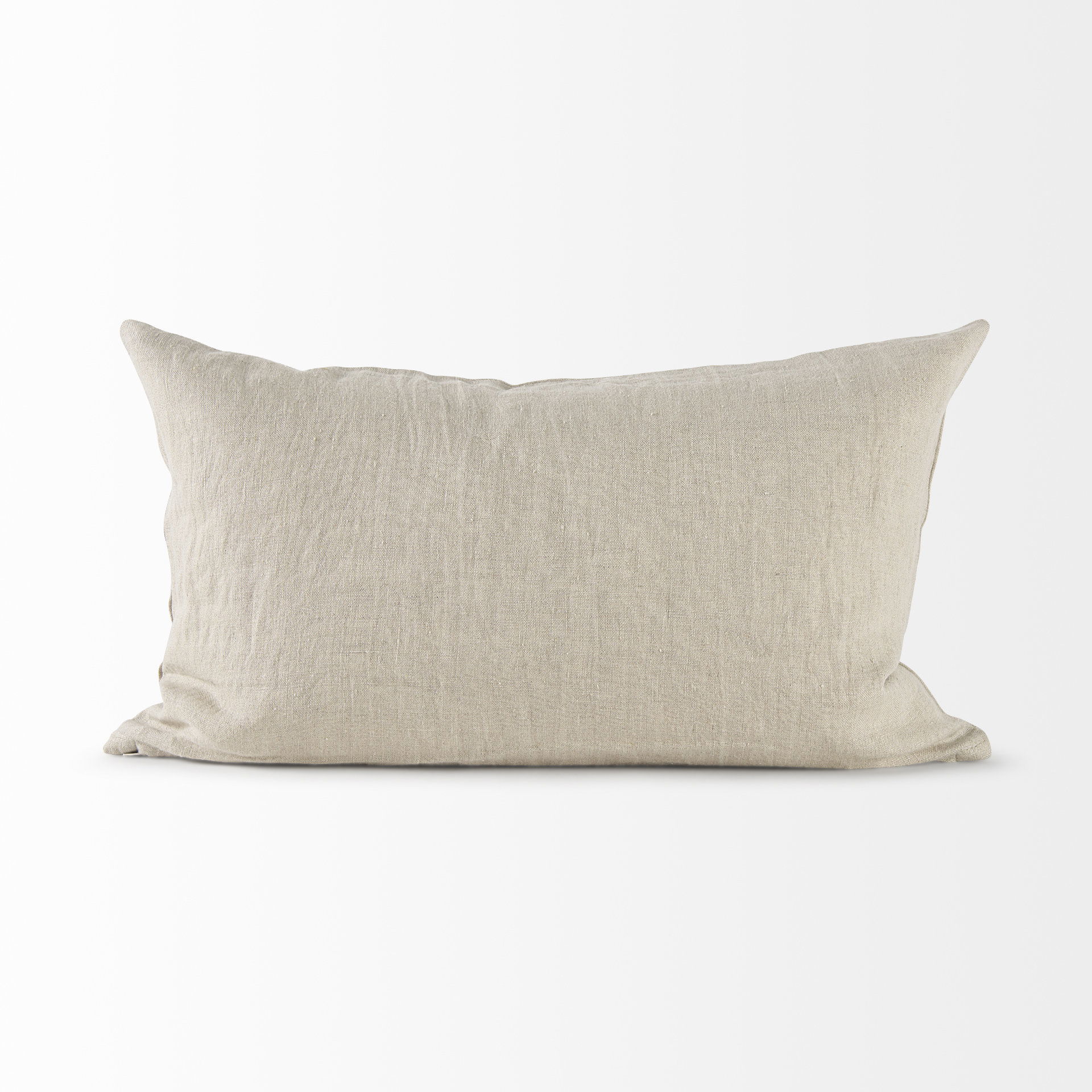 Enya 13L x 21W Beige and Cream Fabric Patterned Decorative Pillow Cover large image 