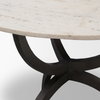 Veneto 40' Round Dining Table | Modern | White Marble & Black Metal | Seats 4, by Mercana, 40" length x 40" width x 30" height thumbnail 9