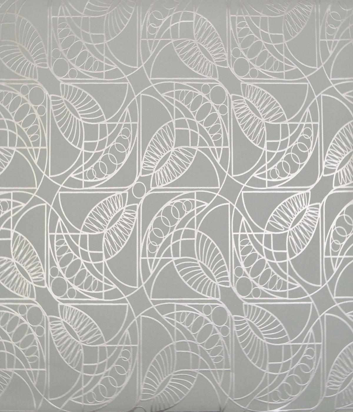 Cartouche Blue & Silver Wallpaper, by York Wall, 32'9.6" length x 1'8.8" width x 0.02" depth
