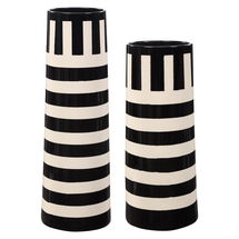 Online Designer Dining Room Amhara Black & White Vases, S/2