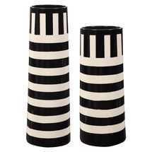 Online Designer Living Room Amhara Black & White Vases, S/2