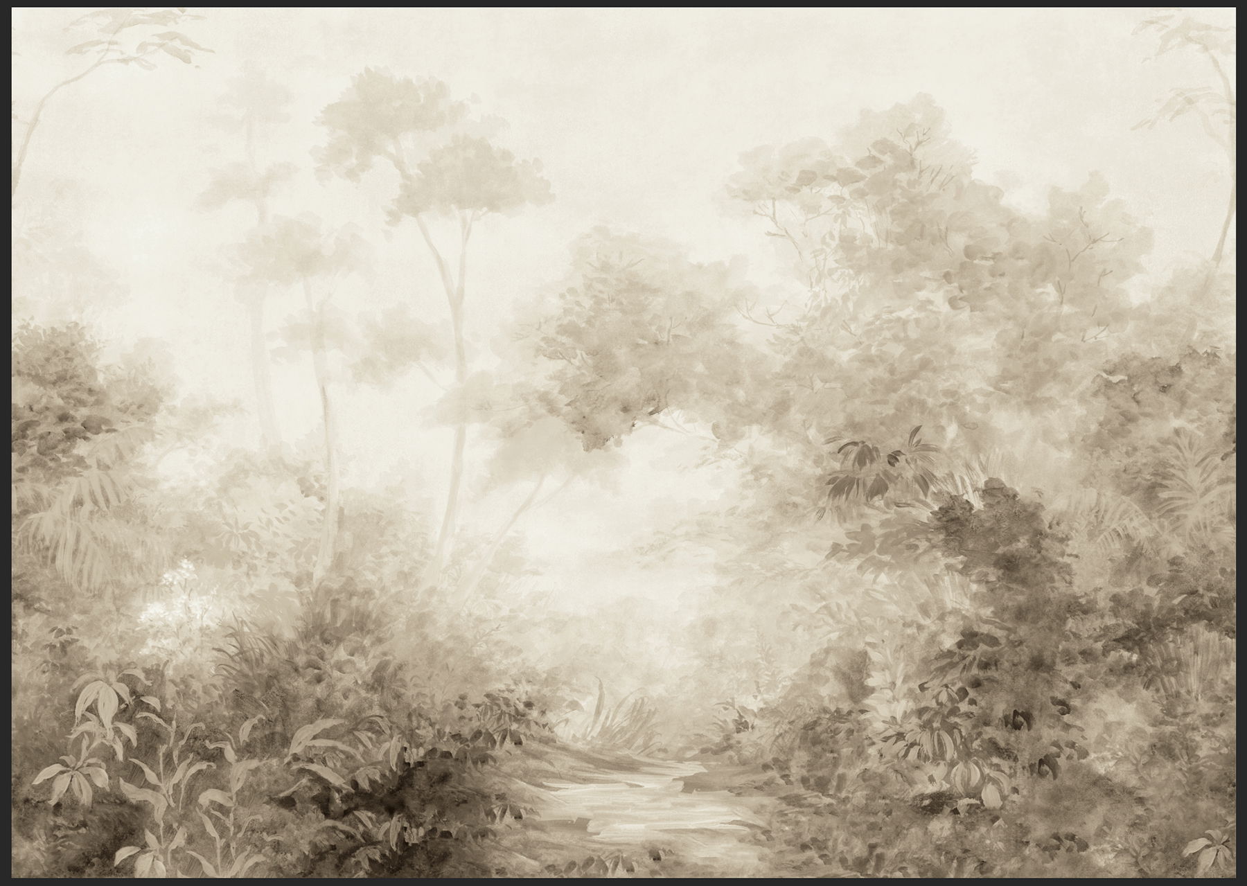 Woodlands Sepia Wall Mural large image 