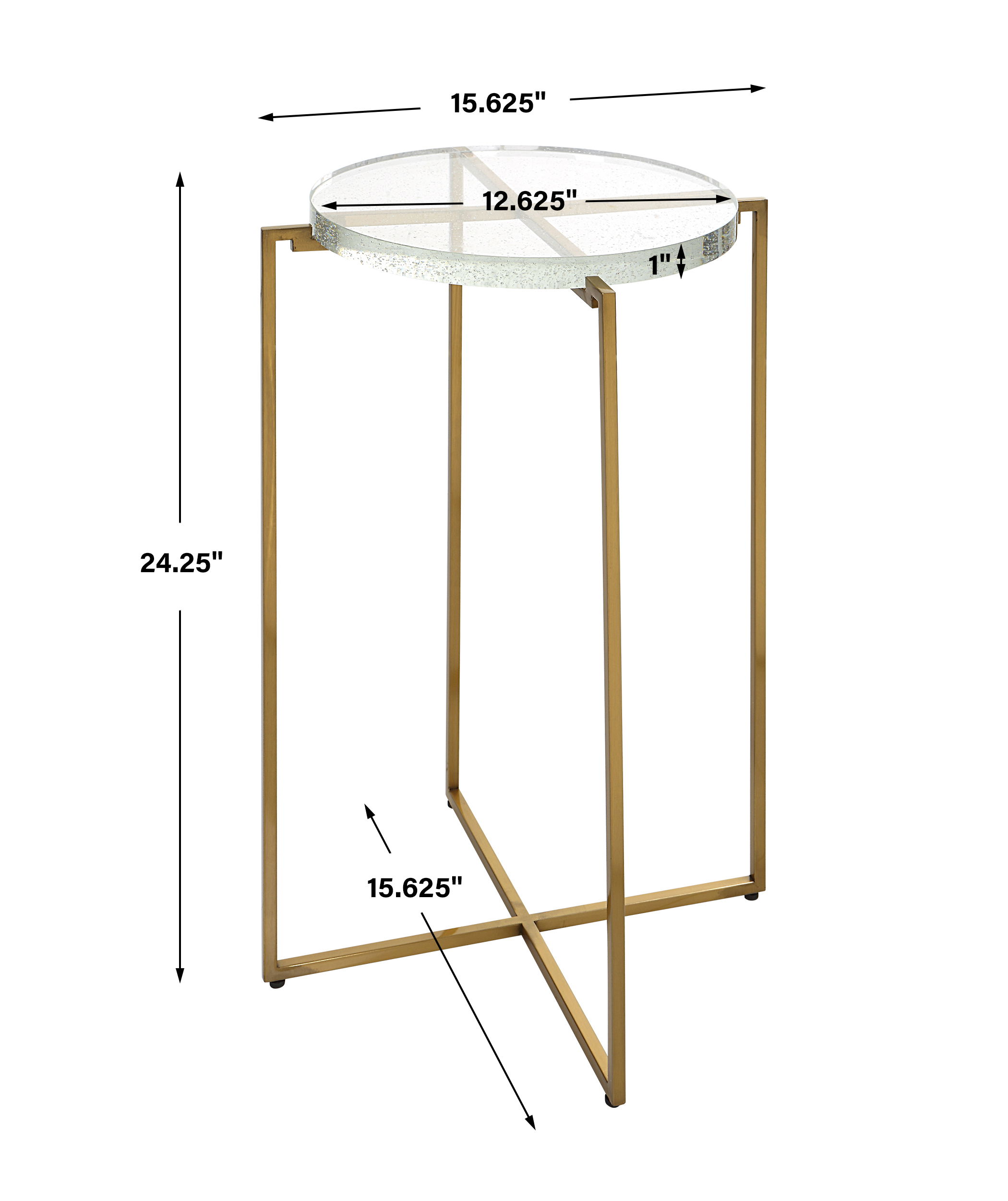 Star-crossed Glass Accent Table, Furniture by Uttermost, 15.62" width x 24.25" height x 15.62" depth View 3