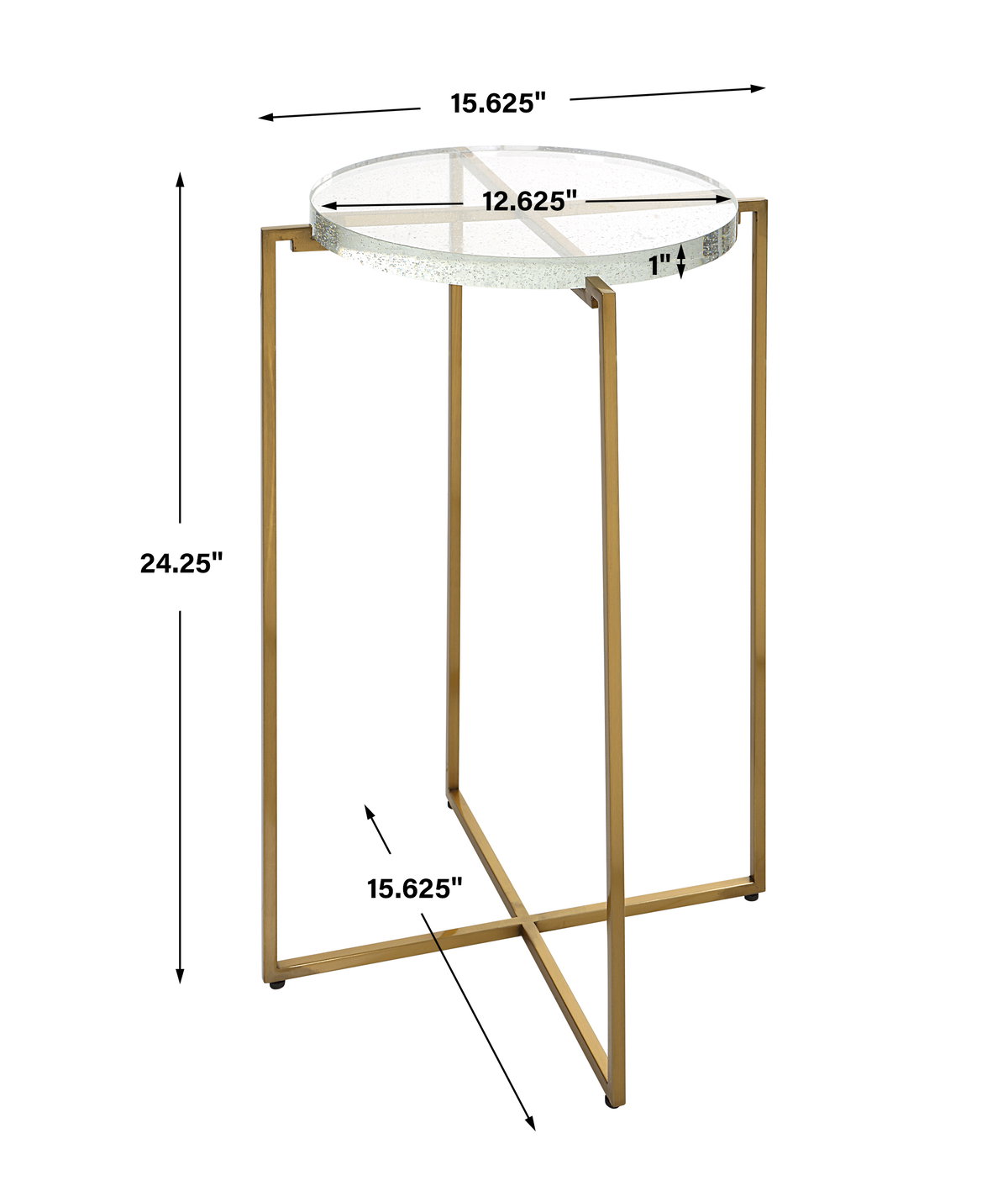 Star-crossed Glass Accent Table, Furniture by Uttermost, 15.62" width x 24.25" height x 15.62" depth View 3