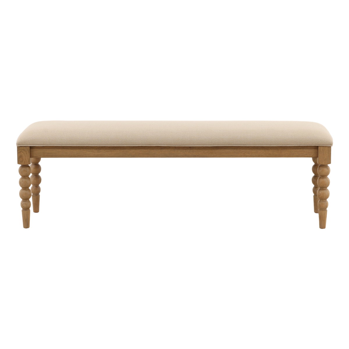 Marcellina Bench Beige, Benche by Dovetail, 57.7" width x 18.7" height x 16.2" depth View 2
