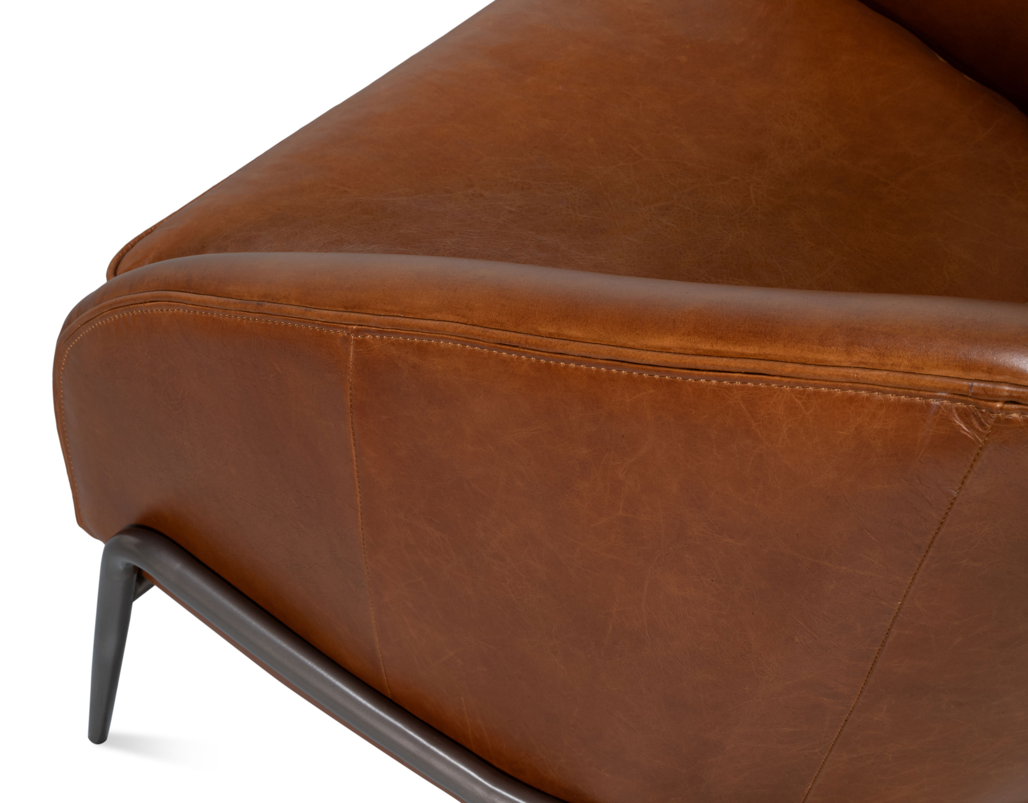 Simmons Leather Chair, Havana Brown large image 