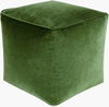 Cotton Velvet Pouf, Ottoman by Surya, 16" width x 16" height thumbnail