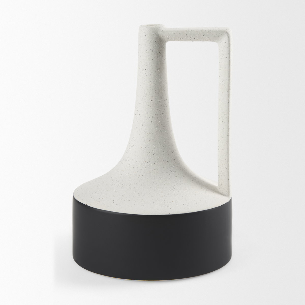 Burton 13.1H Large White and Black Ceramic Jug Vase, Decorative Jar by Mercana, 7.87" length x 7.87" width x 11.61" height View 5