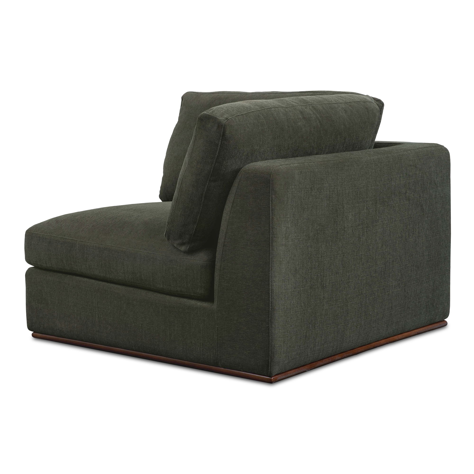 Rue Corner Chair Deep Green, Sectional Sofa by Moe's Home, 40.6" width x 23.6" height x 40.6" depth View 2
