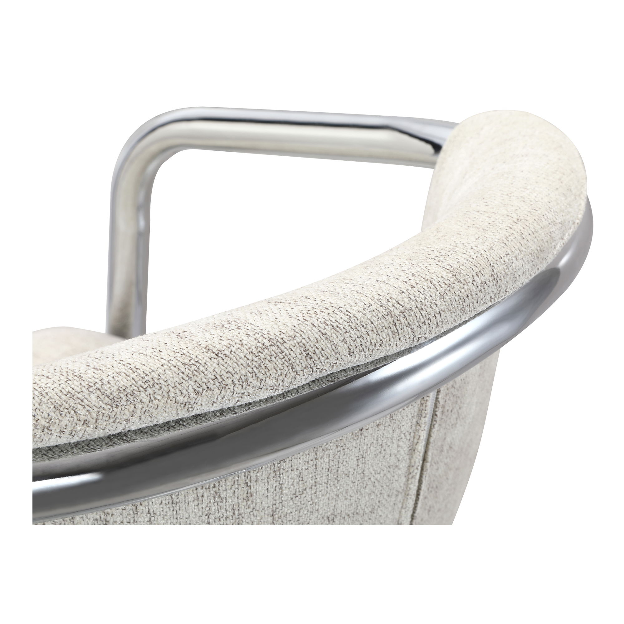 Freeman Chrome Frame Counter Stool Blended Cream - Set Of Two, Counter & Bar Stool by Moe's Home, 22" width x 36" height x 24" depth View 7