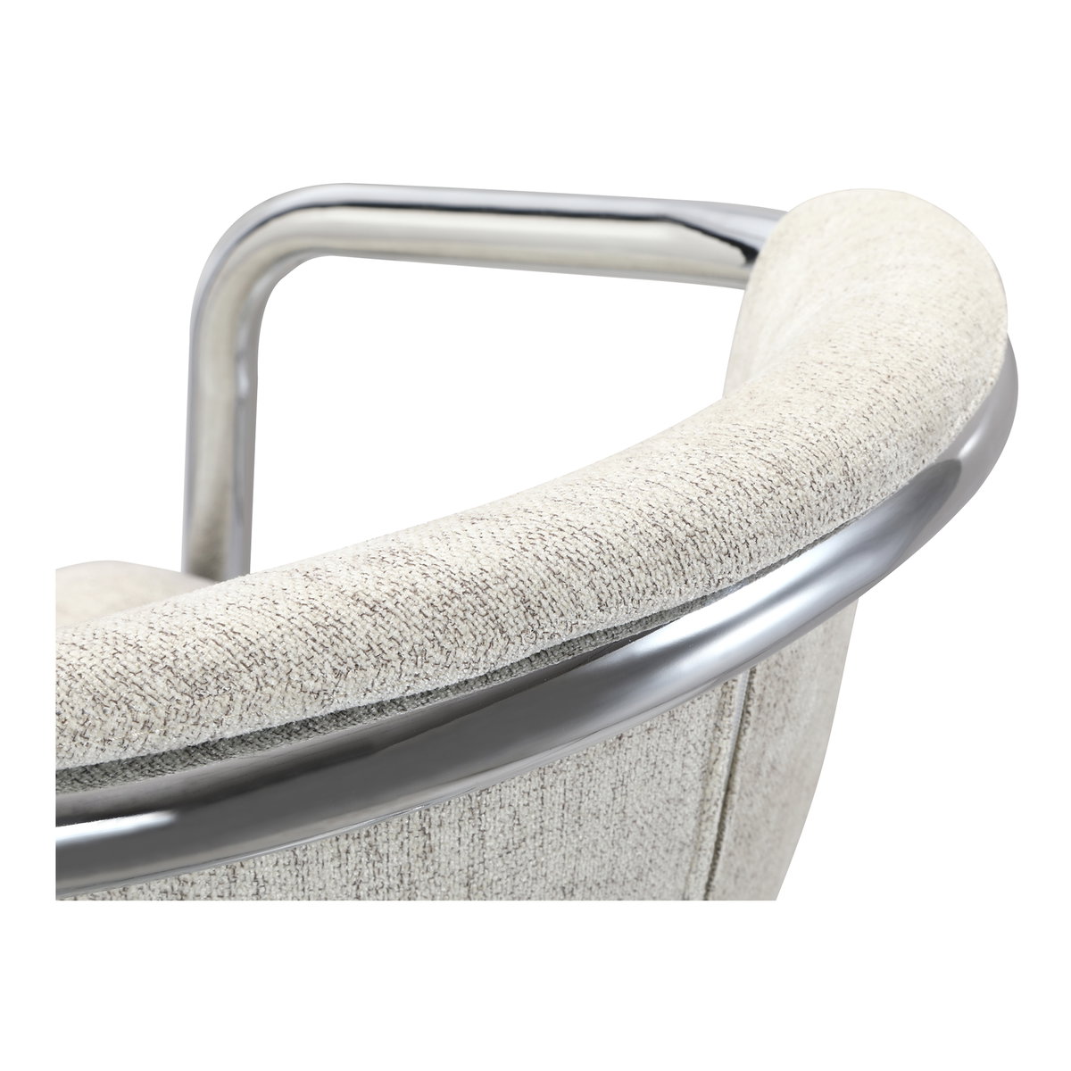 Freeman Chrome Frame Counter Stool Blended Cream - Set Of Two, Counter & Bar Stool by Moe's Home, 22" width x 36" height x 24" depth View 7