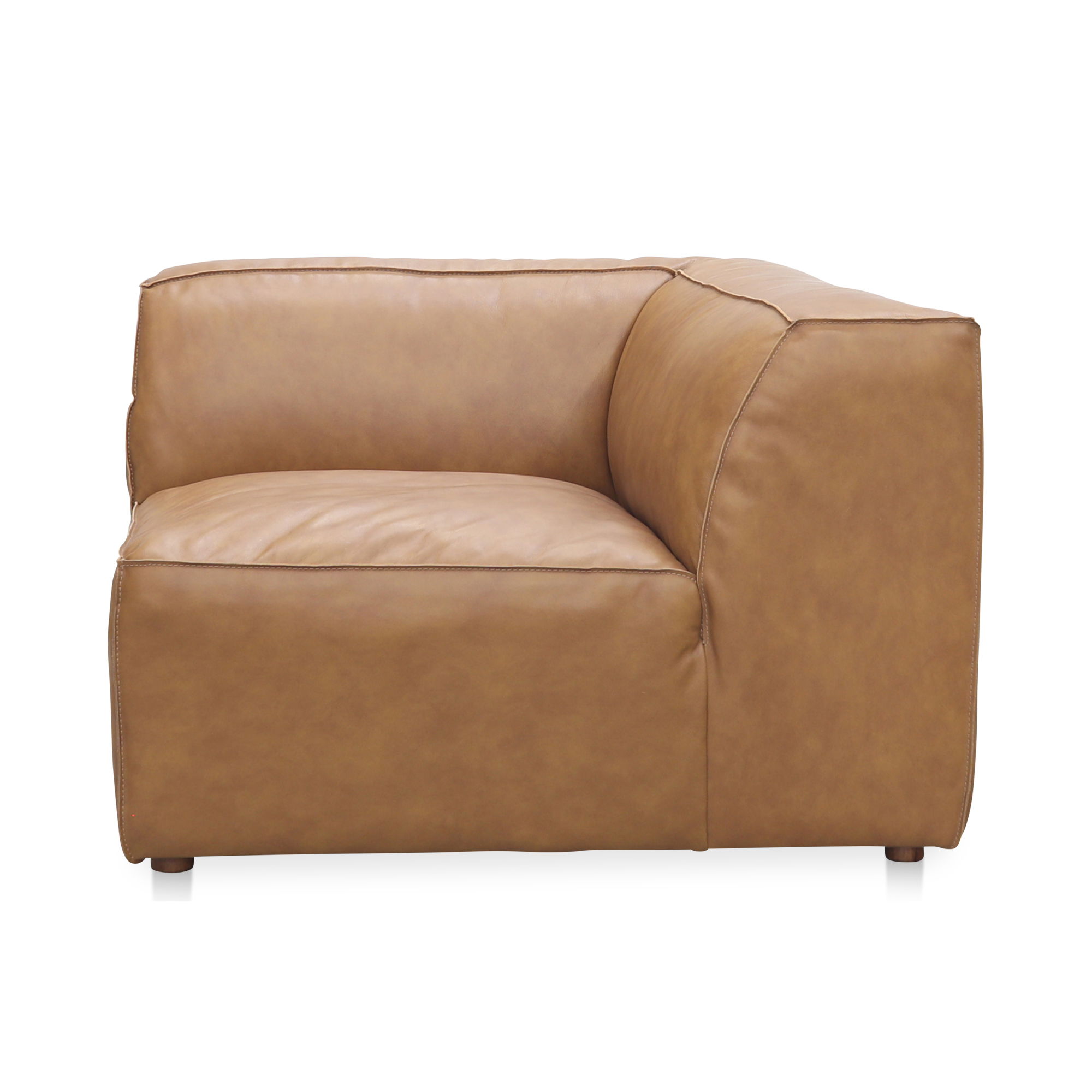 Form Corner Chair Sonoran Tan Leather, Sectional Sofa by Moe's Home, 40.5" width x 26" height x 40.5" depth View 1