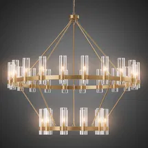 Online Designer Combined Living/Dining Moeshia 30 - Light 60" Dual Layer LED Wagon Wheel Chandelier