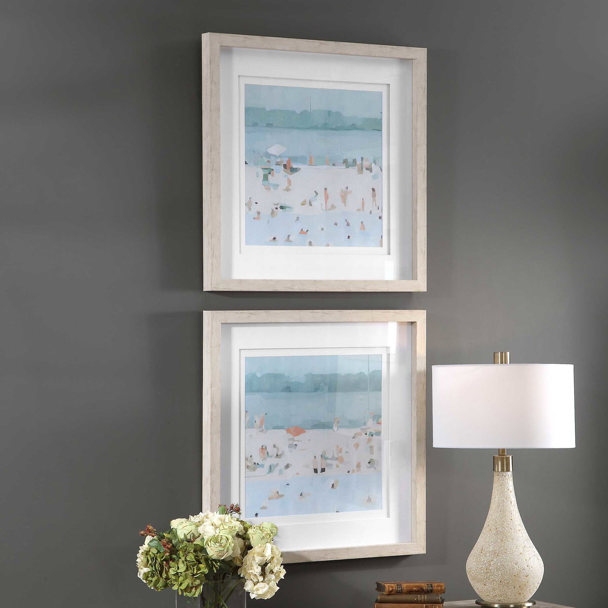Sea Glass Sandbar Framed Prints Set/2, Art by Uttermost, 30.5" width x 30.5" height x 2" depth View 5