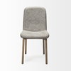 David Solid Back Dining Side Chair | Grey Fabric with Medium Brown Wood, Dining Chair by Mercana, 18.5" length x 26" width x 34.5" height thumbnail 4