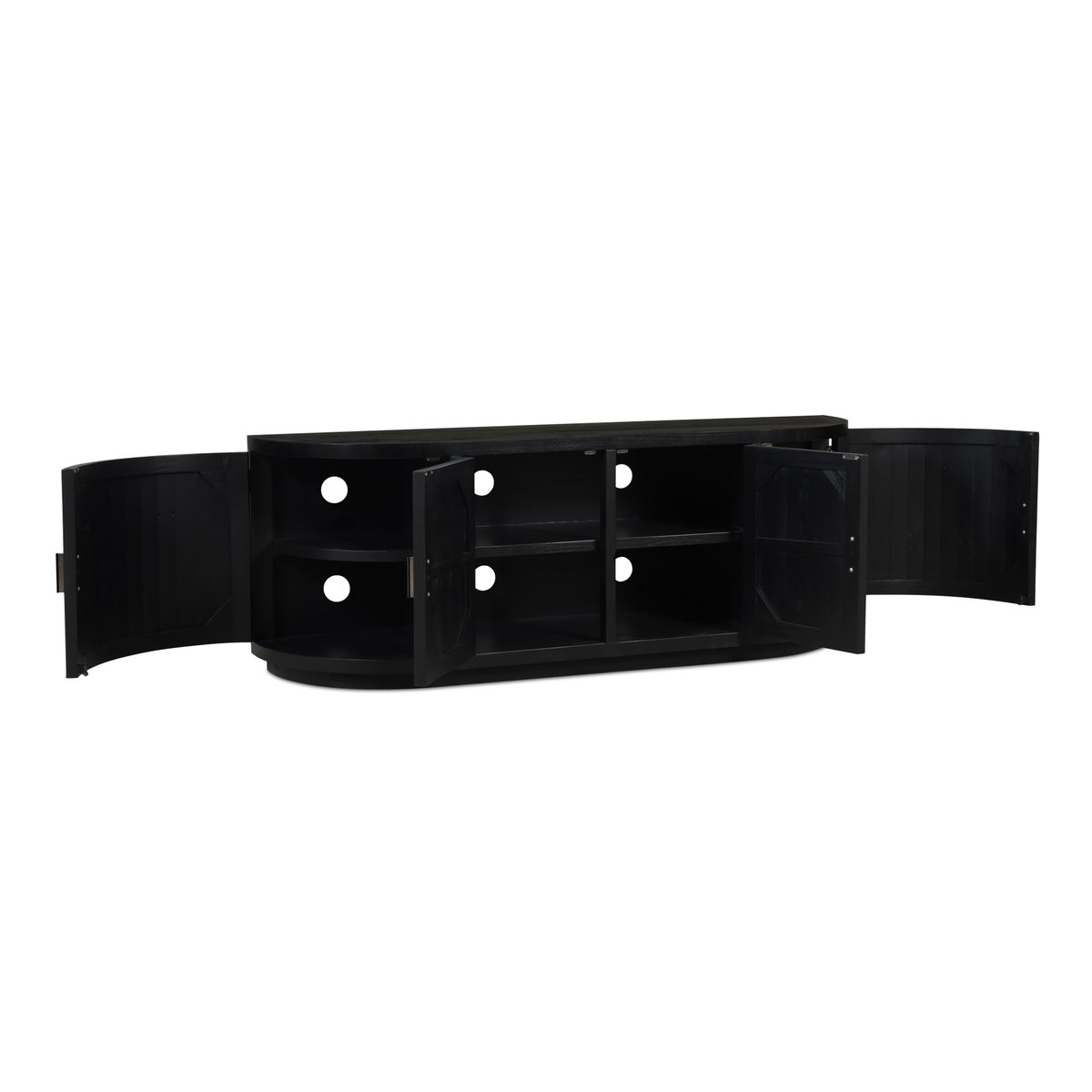 Nicola Media Cabinet Black, Media Console by Moe's Home, 70.9" width x 26" height x 17.7" depth View 4