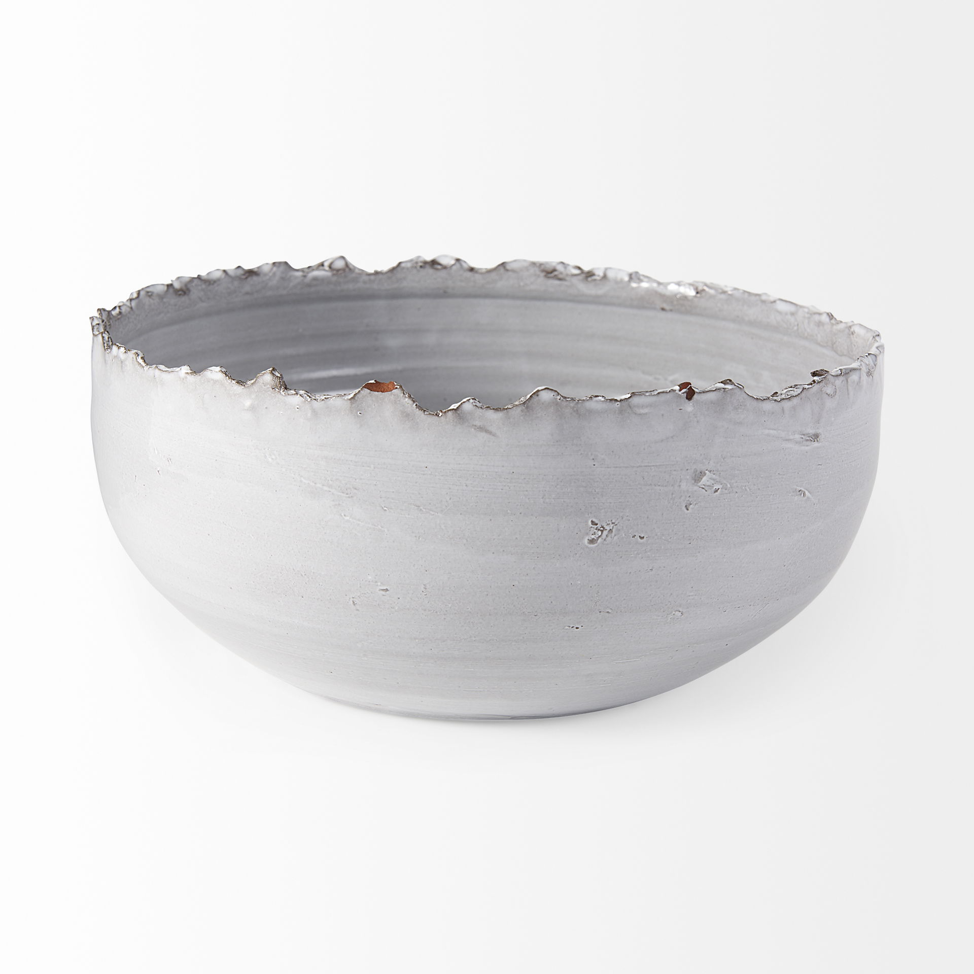 Larsen 13L x 13W White Ceramic Large Decorative Bowl large image 