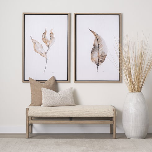 Tadi Rectangular Dark Brown Wood with Rug Seat Bench