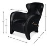 Hera Arm Chair  Onyx Black, by Sarreid, 2'10" length x 2'7" width x 2'10" height thumbnail 15