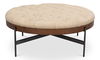 Corbet Cocktail Ottoman, Cappucino White, Coffee Table by Sarreid, 39" length x 39" width x 16" height thumbnail 1