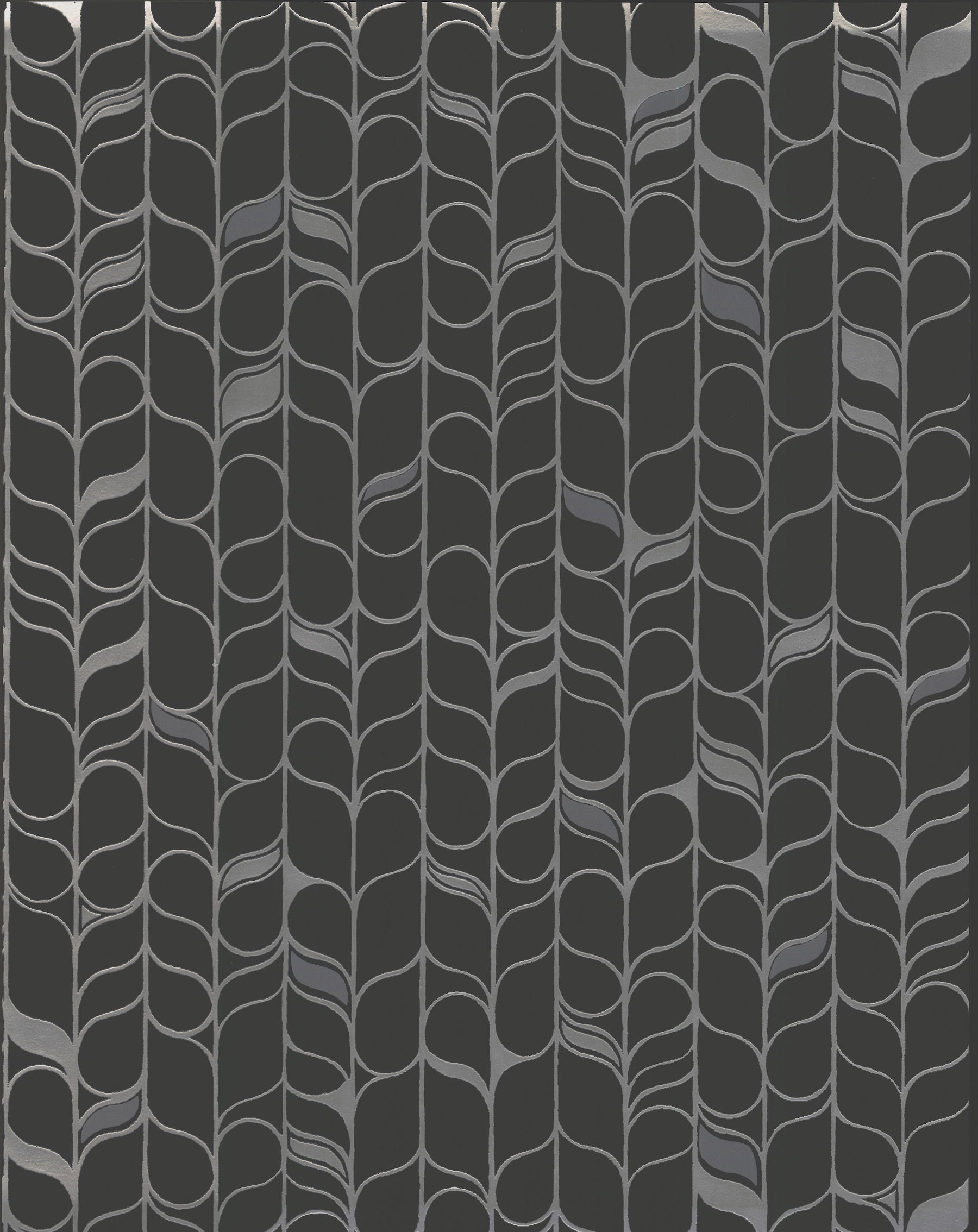 Perfect Petals Black & Silver Wallpaper large image 
