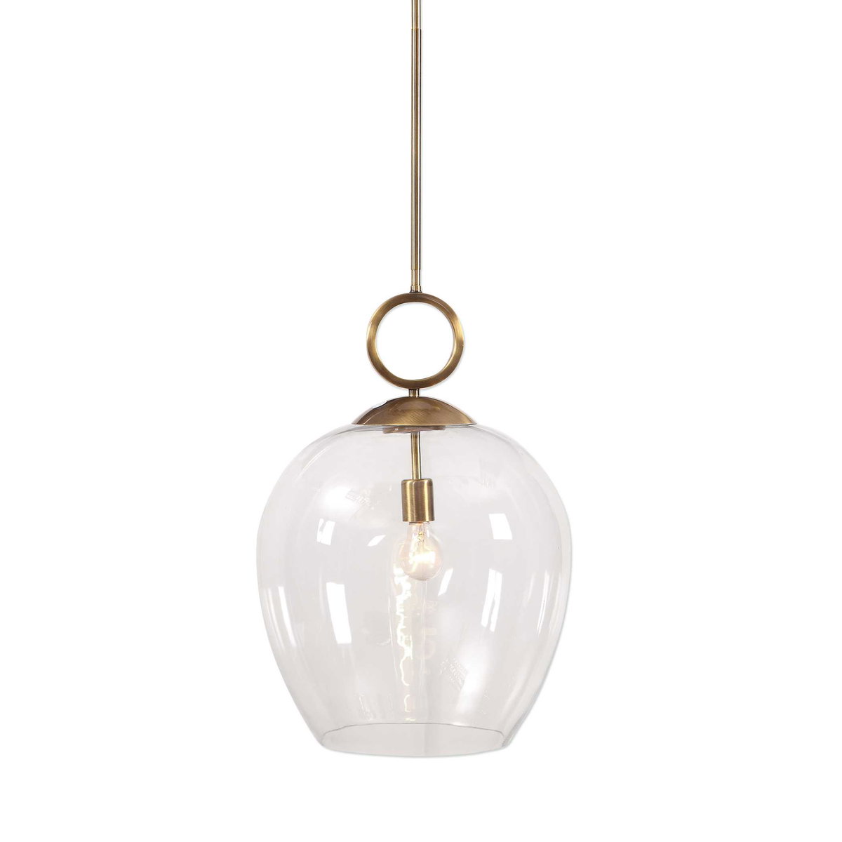 Calix Large Blown Glass 1 Light Pendant, by Uttermost, 1'3.75" width x 1'11" height x 1'3.75" diameter x 1'3.75" depth View 1