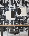 Graphic Polyomino Black & White Wallpaper thumbnail 1