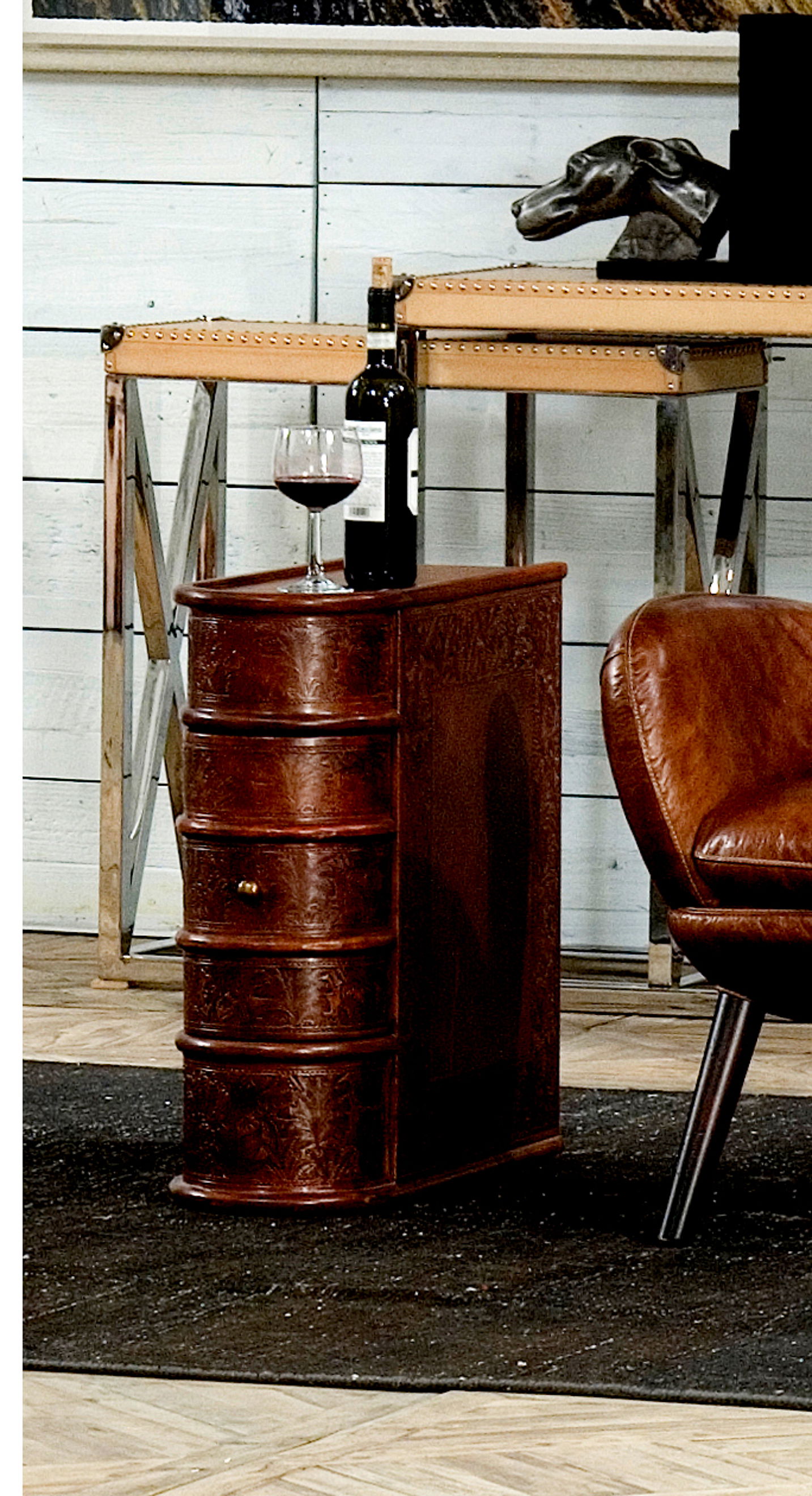 Barnes Leather Book Side Table large image 