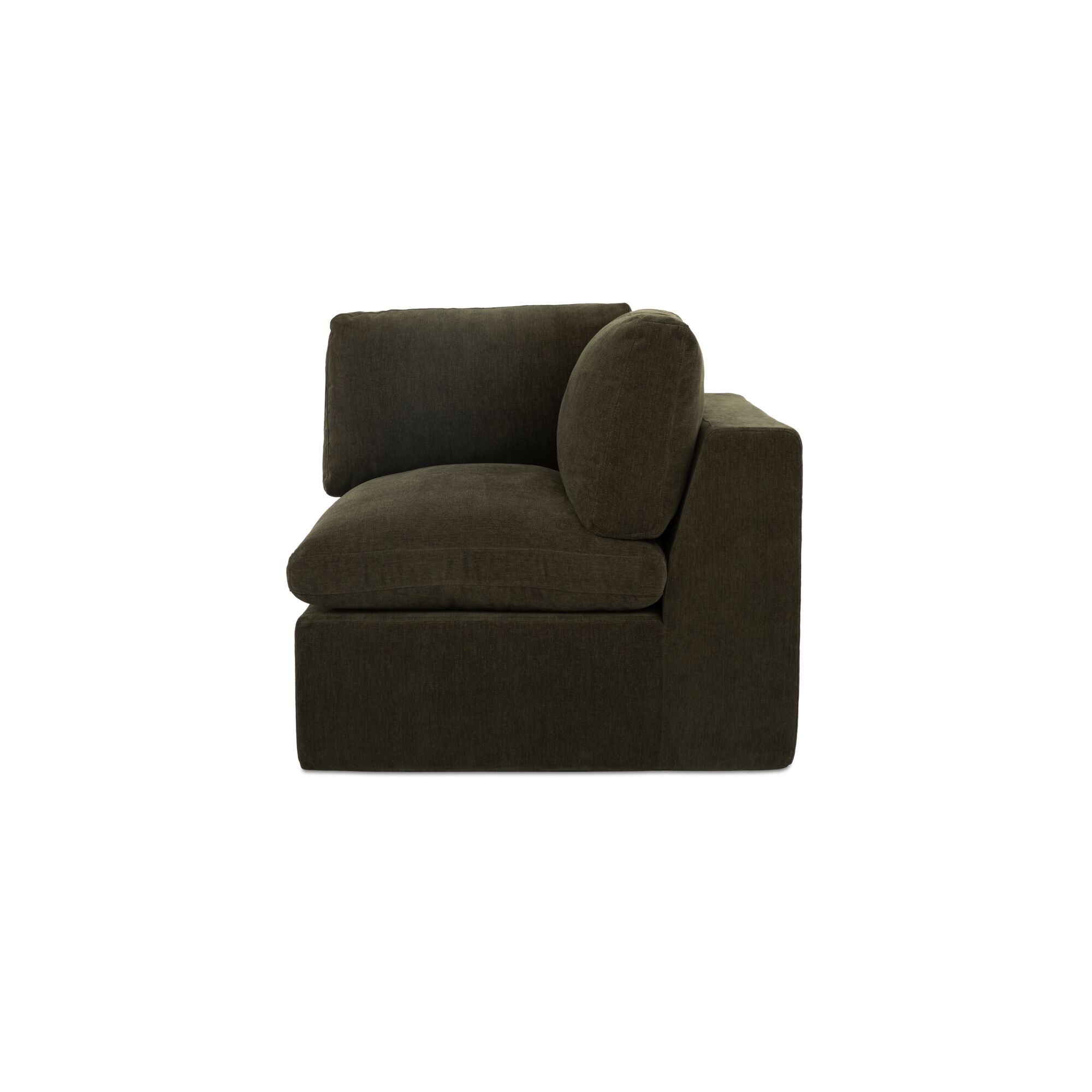 Cates Corner Chair Dark Green, Sectional Sofa by Moe's Home, 36.25" width x 35.4" height x 36.25" depth View 4