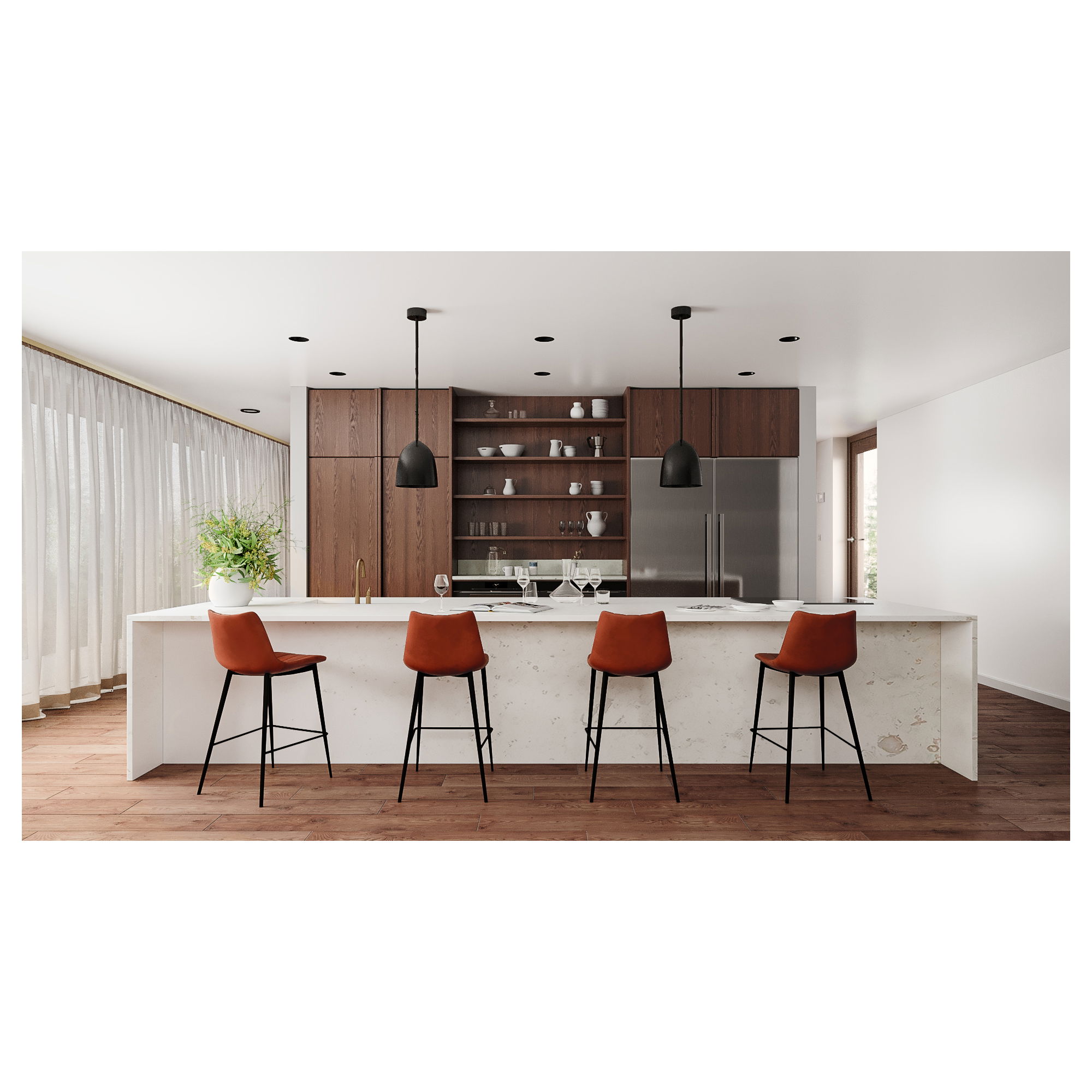 Alibi Counter Stool Brown - Set Of Two large image 