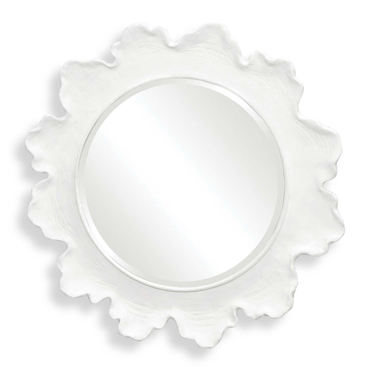 Sea Coral White Round Mirror, by Uttermost, 34.25" width x 34.25" height x 2.75" depth View 1