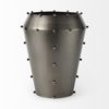 Elio 12.2H Large Gun Metal Gray Metal with Studs Vase, by Mercana, 9.84" length x 9.84" width x 12.2" height thumbnail 3