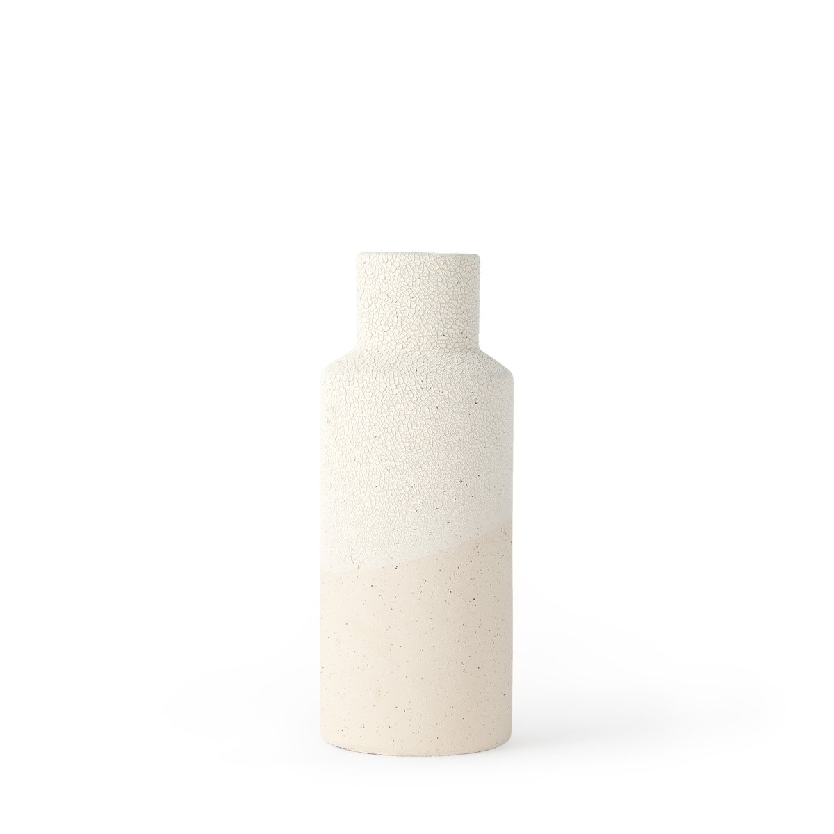 Salar  Cream Gourd Style Crackled Ceramic Vase, by Mercana, 4.53" length x 4.53" width x 11.02" height View 1
