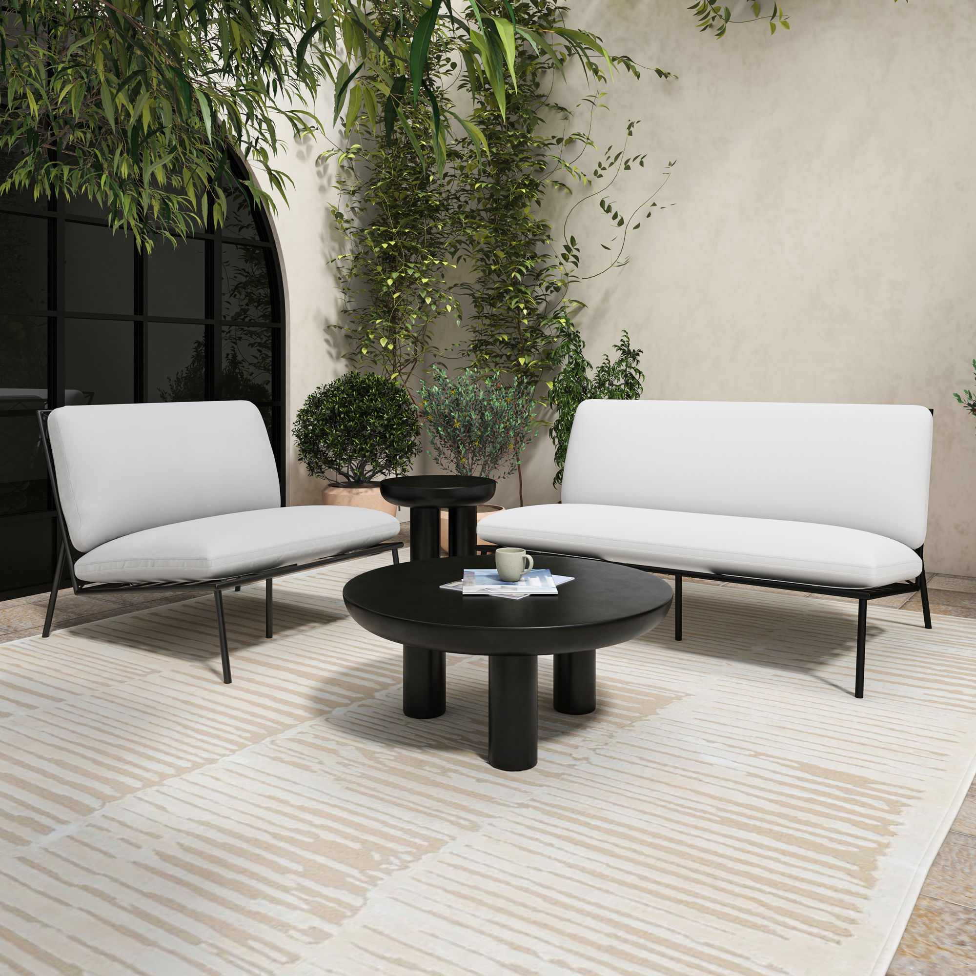Salma Outdoor Accent Chair White large image 