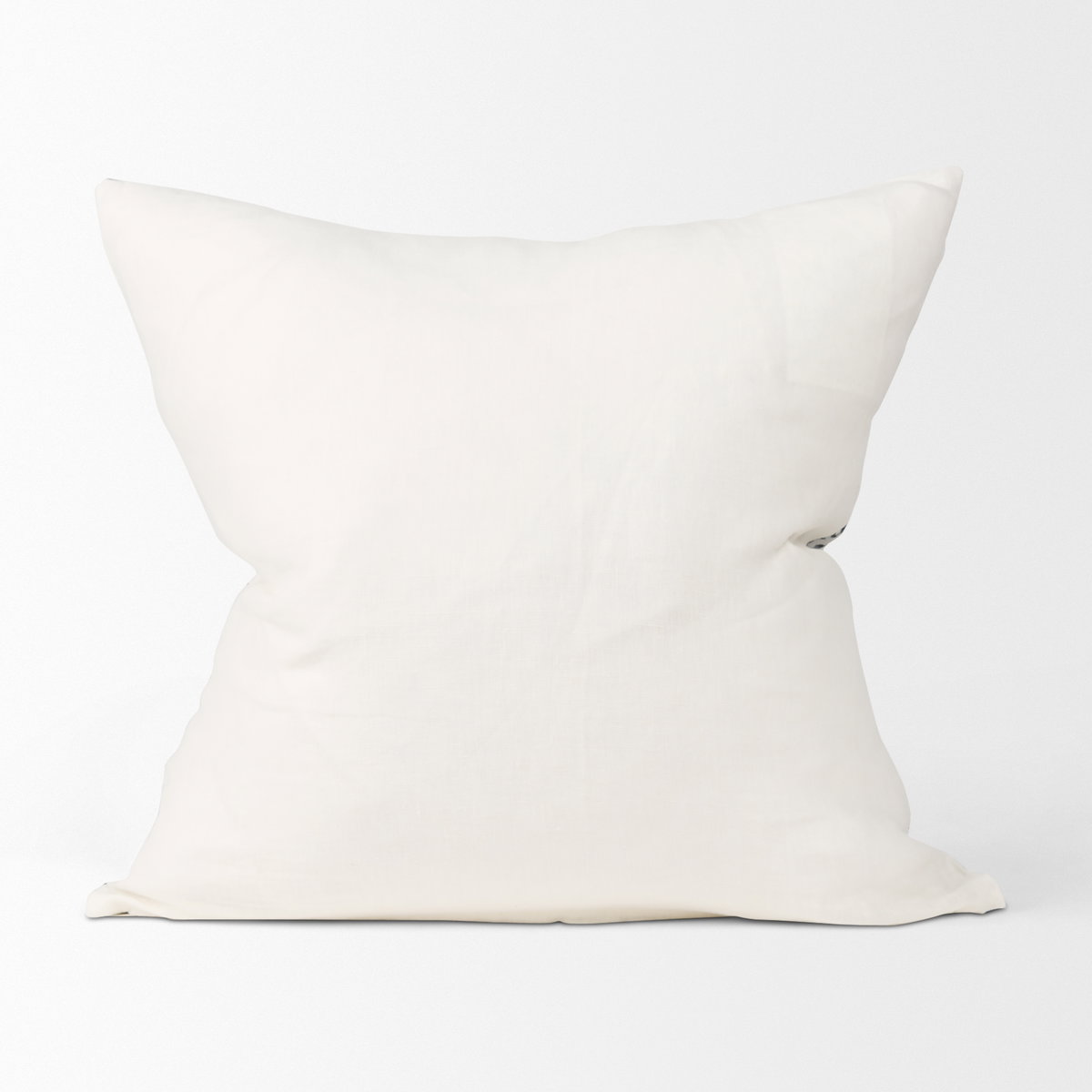 Jenna 22x22 Cream with Black Print Linen Square Decorative Pillow Cover, by Mercana, 22" length x 22" width x 0.2" height View 7