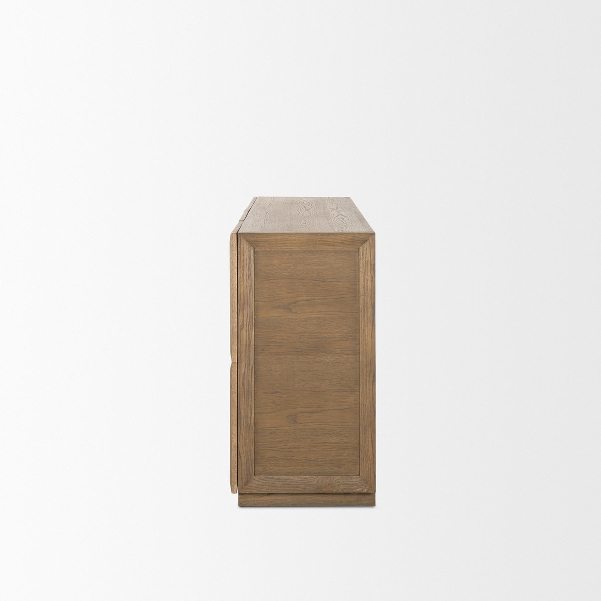 Sina Brown Oak Wood with Natural Rattan 4 Door Sideboard, Sideboards & Buffet by Mercana, 64.17" length x 17.72" width x 33.46" height View 7
