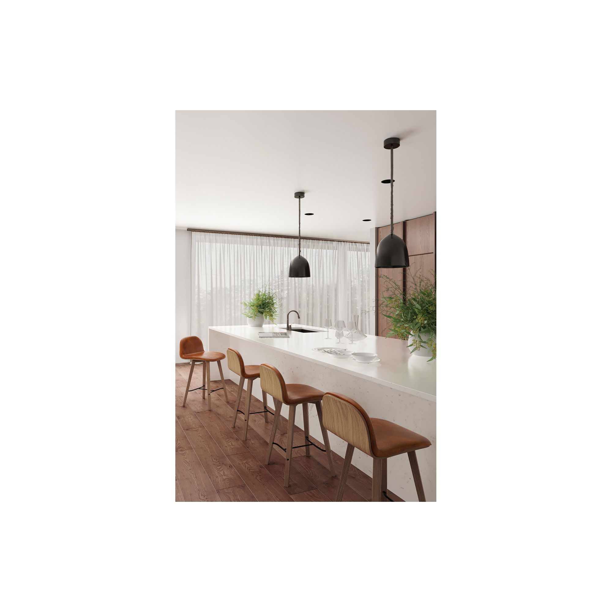 Napoli Leather Counter Stool, Counter & Bar Stool by Moe's Home, 17.3" width x 33.8" height x 18.9" depth View 10