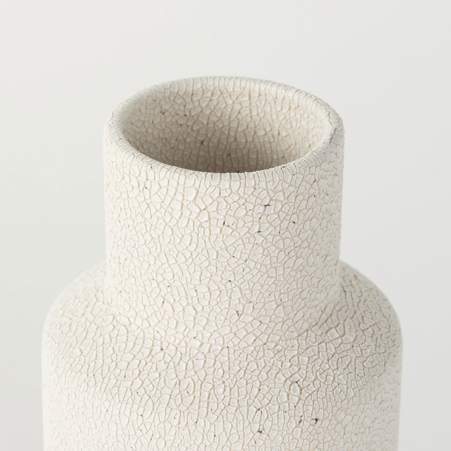 Salar  Cream Gourd Style Crackled Ceramic Vase large image 