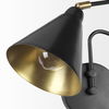 Cobalt 6L x 32W Black Metal Cone Shaped Swivel Wall Sconce, by Mercana, 6" length x 32" width x 12" height thumbnail 8