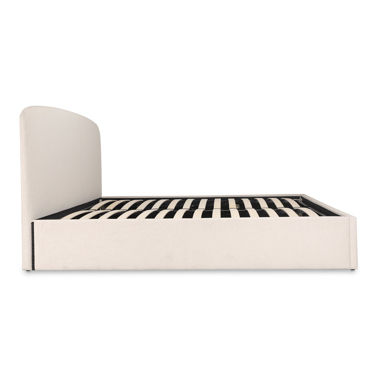 Joan Queen Storage Bed Cream, by Moe's Home, 5'6.25" width x 3'9" height x 7'2" depth View 3