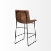Meritt 37' Total Height Brown Leather Seat Black Metal Frame Stool thumbnail 6