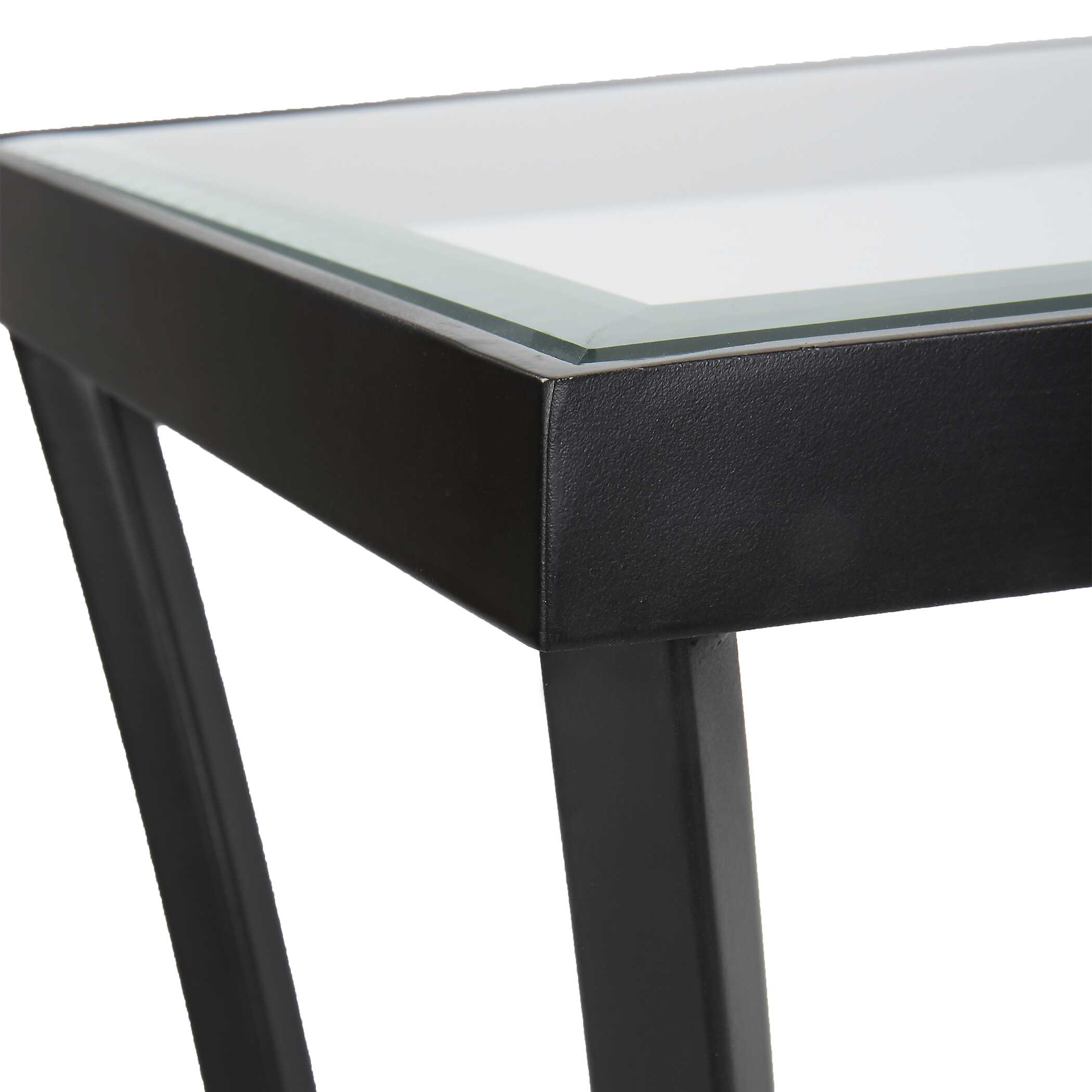 Alayna Black Metal & Glass Console Table Alayna Black Metal & Glass Console Table large image