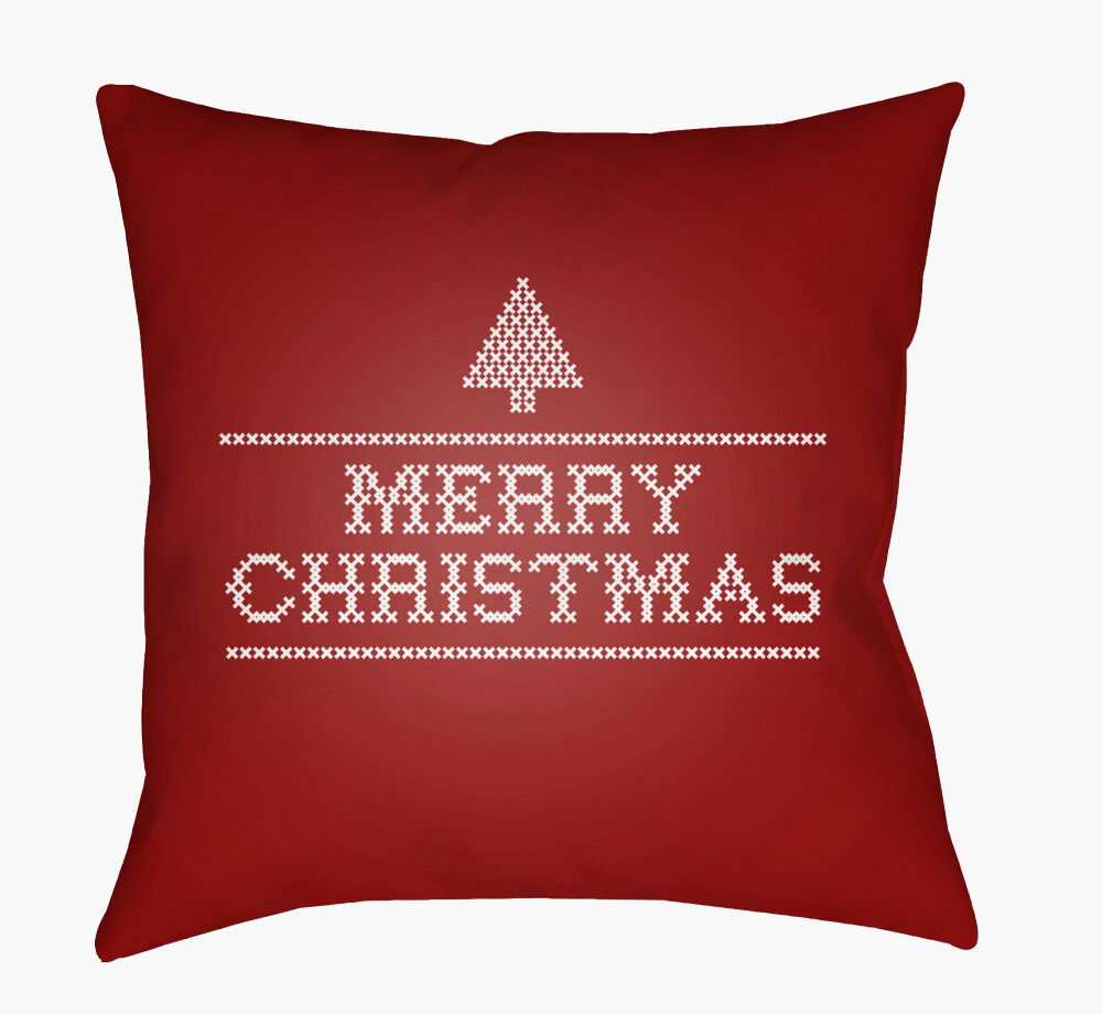 Merry Christmas III Accent Pillow, Decorative Pillow by Surya, 18" length x 18" width