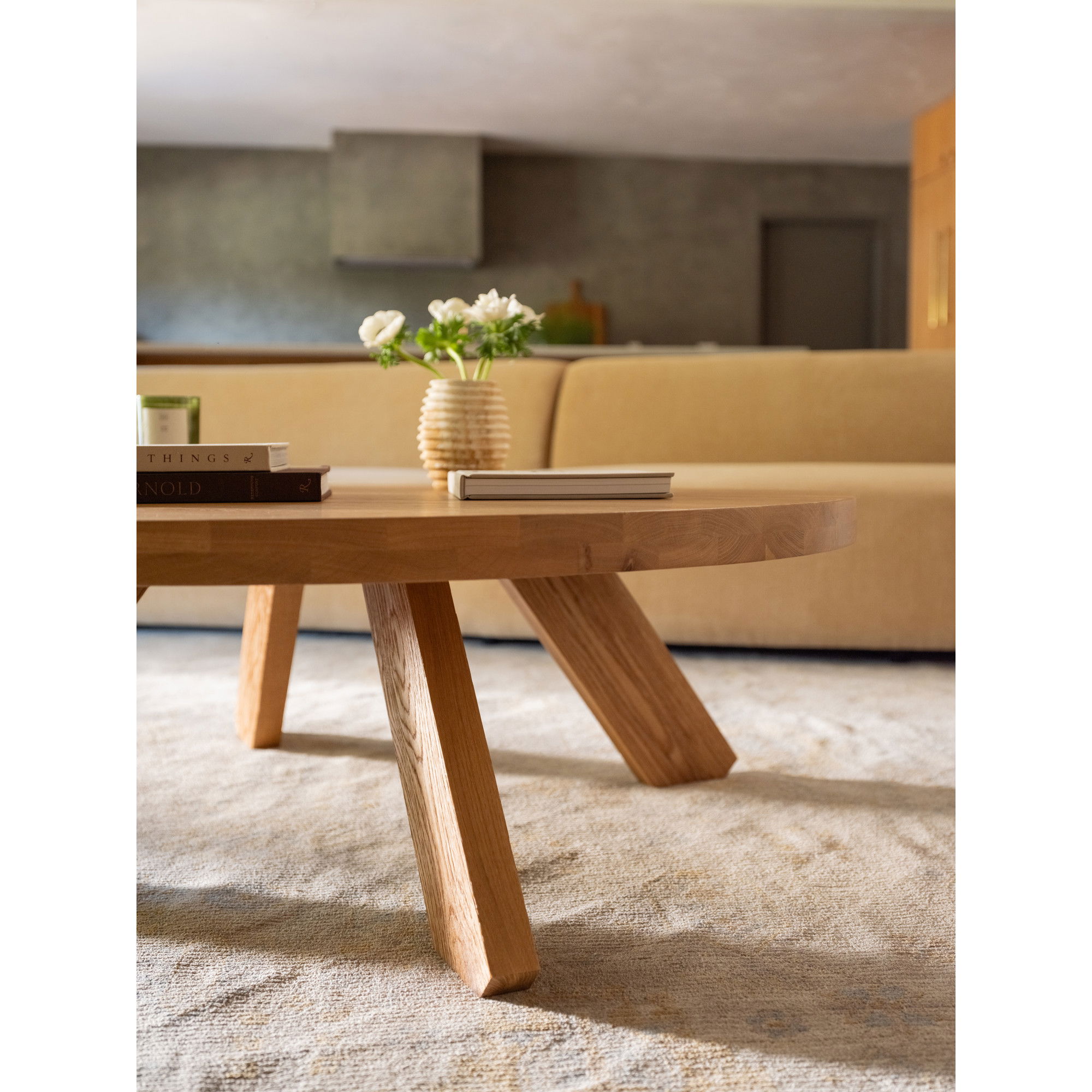 Alden Coffee Table Natural Oak, by Moe's Home, 50" width x 16.5" height x 50" depth View 9