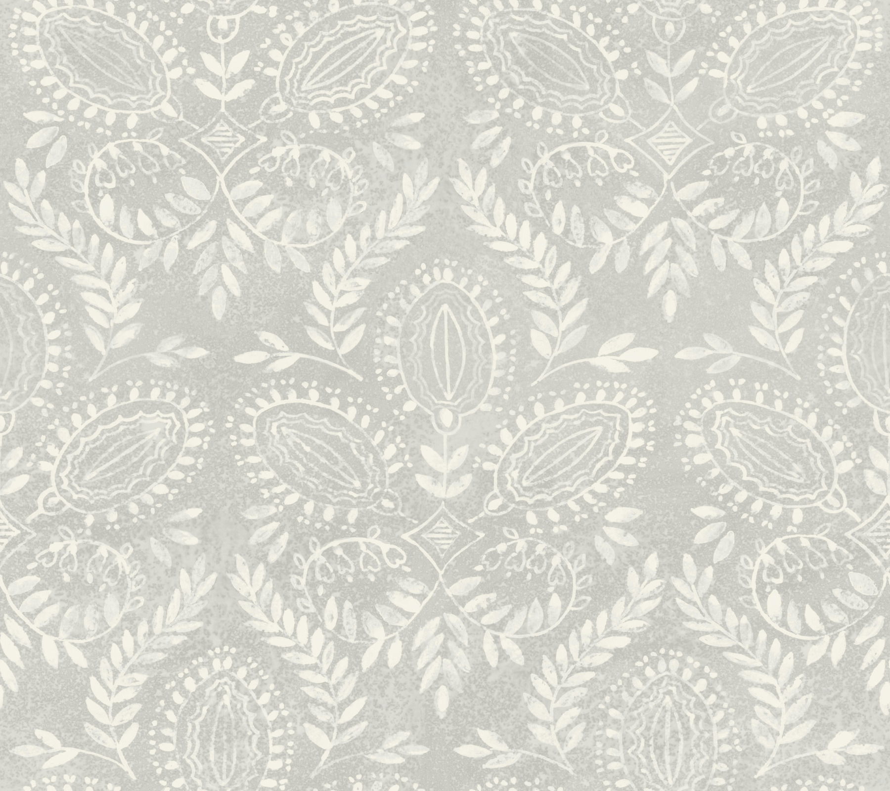 Laurel Damask Grey Wallpaper large image 
