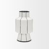 Dinah Small White with Black Stripes  Ceramic Vase thumbnail 4